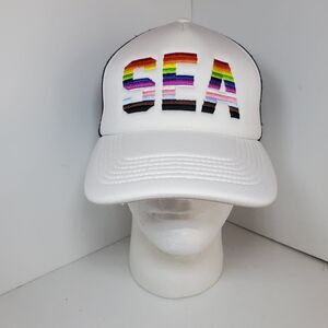 Seattle Mariners Trucker Baseball Cap Rainbow Pride 2024 Mesh Snapback EUC
